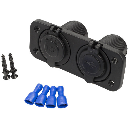 12V Marine and Dual USB Mount - Retail Pack