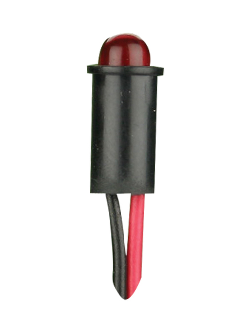 LED Indicator 12V Red Black Housing Steady - Package of 10