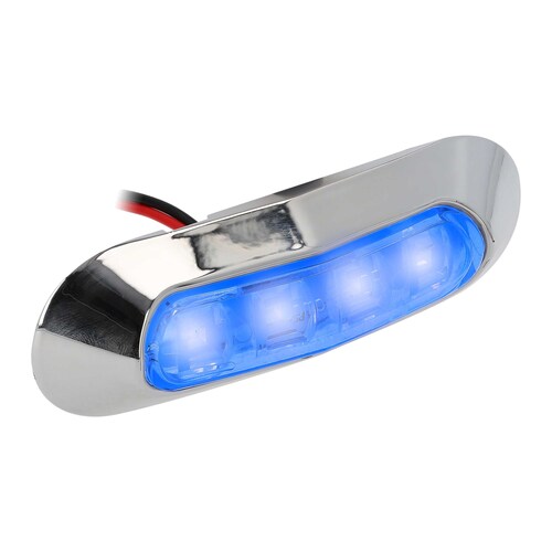 Blue 4-LED Accent Light - Chrome Plastic Bezel