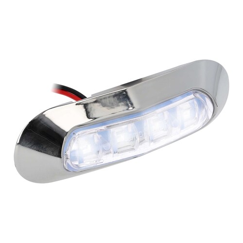 White 4-LED Accent Light - Chrome Plastic Bezel
