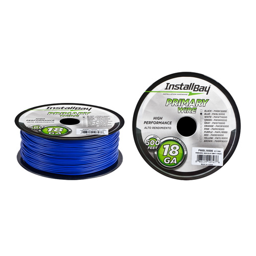 Primary Wire 18 Gauge All Copper Blue Coil - 500 ft