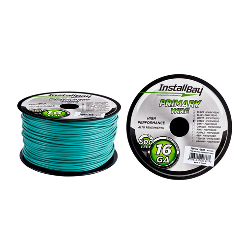 Primary Wire 16 Gauge All Copper Green Coil - 500 ft