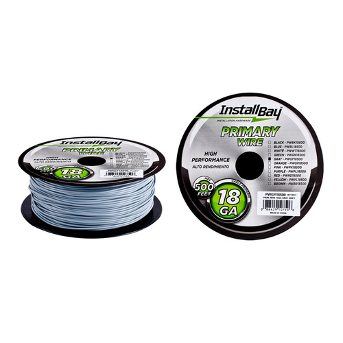 Primary Wire 18 Gauge All Copper Grey Coil - 500 ft