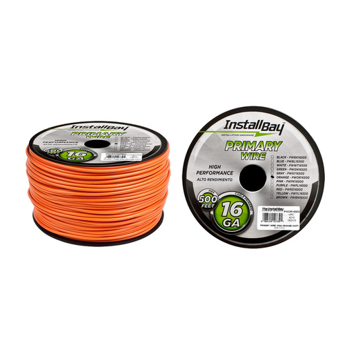 Primary Wire 16 Gauge All Copper Orange Coil - 500 ft