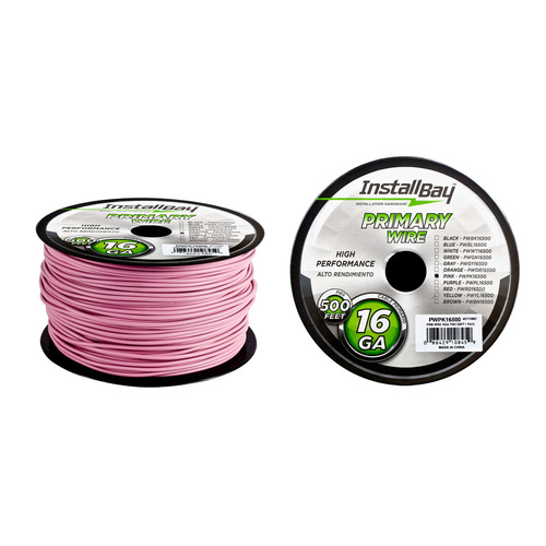 Primary Wire 16 Gauge All Copper Pink Coil - 500 ft