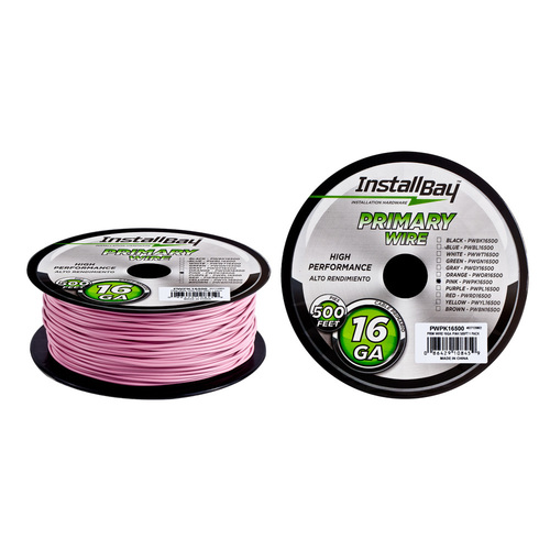 Primary Wire 18 Gauge All Copper Pink Coil - 500 ft