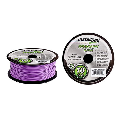 Primary Wire 18 Gauge All Copper Purple Coil - 500 ft