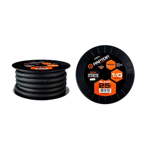 25FT 1/0AWG BLACK CCA VICE-SERIES POWER CABLE