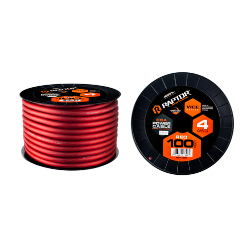 100FT 4 AWG  RED CCA VICE-SERIES POWER CABLE
