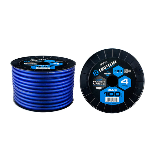 100ft 4 AWG BLUE CCA MID-SERIES POWER CABLE