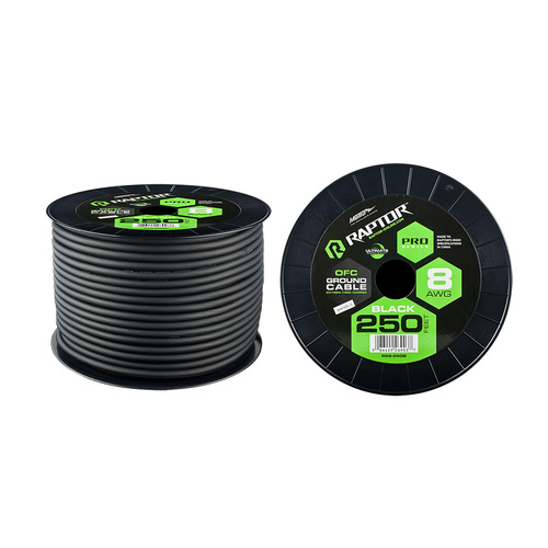 250ft 8AWG BLACK OFC PRO-SERIES POWER CABLE