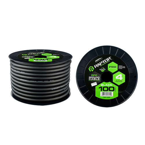 100 ft 4 AWG BLACK OFC PRO-SERIES POWER CABLE