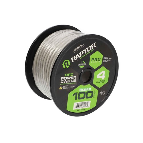 100ft 4 AWG Oxygen Free Copper - Clear - Pro Series
