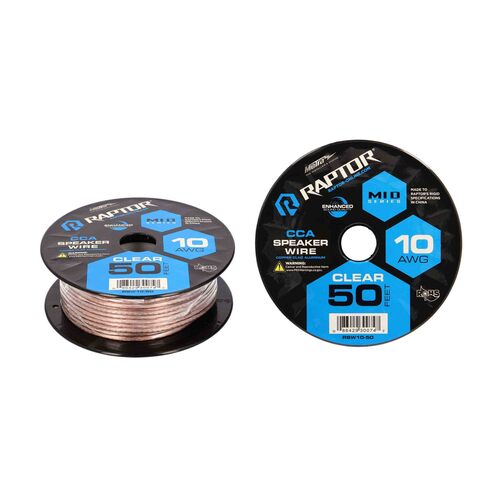 Speaker Wire 10GA CLEAR 50FT - Vice Series