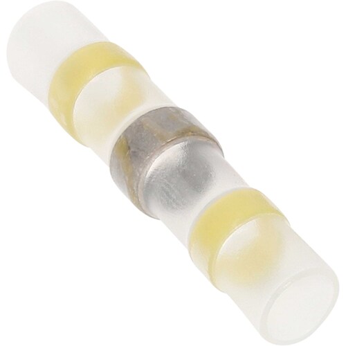 Heat Shrink Yellow Butt Connector w/Solder 12/10 GA - 50pk
