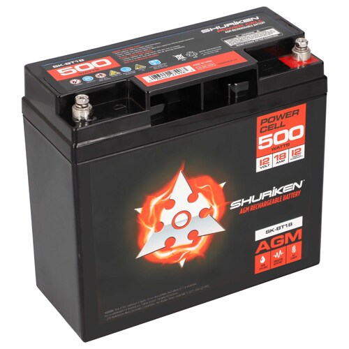 500W 18AMP Hours Compact Size AGM 12V Battery
