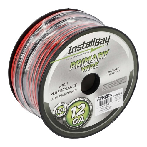 Speaker Wire 12 Gauge All Copper Red-Black Paired Coil - 100 ft