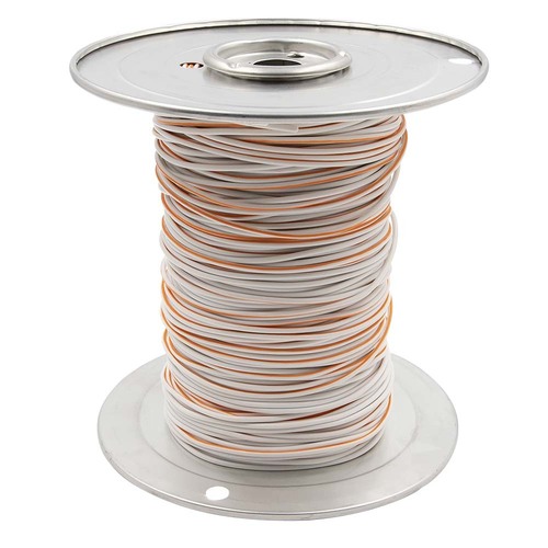 18 GA US GPT All Copper Primary Wire White w/Orange Trace