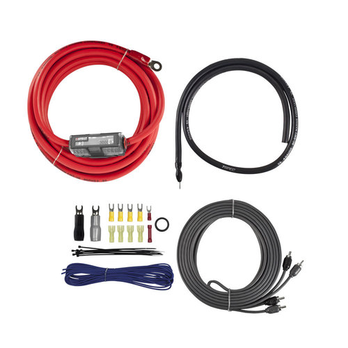 v8 4 AWG Amp Kit - 1500 W with RCA Cable