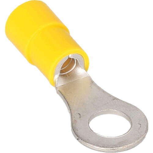 Yellow Nylon Ring Terminal 12-10 Gauge 1/4 in Package of 100